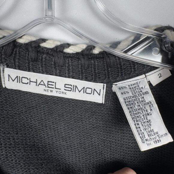 Vintage 90s Michael Simon Women's Christmas Sweater Gingerbread Man Size 2 - Picture 8 of 10